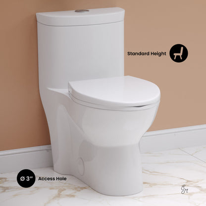 Swiss Madison Sublime One Piece Elongated Toilet with Touchless Retrofit Dual Flush 1.1/1.6 gpf