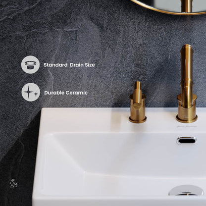 Swiss Madison Claire 30" Console Sink White Basin Brushed Gold Legs with 8" Widespread Holes