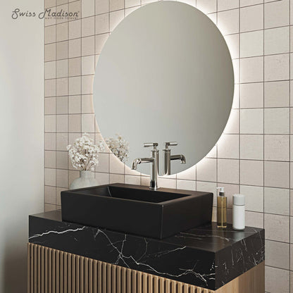 Swiss Madison Claire 20 Rectangle Ceramic Vessel Sink, Matte Black