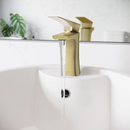 Swiss Madison Monaco Single Hole, Single-Handle, Bathroom Faucet in Brushed Gold