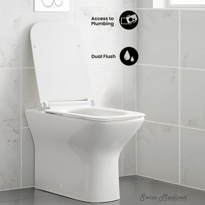 Swiss Madison Carre Back-To-Wall Square Toilet Bowl