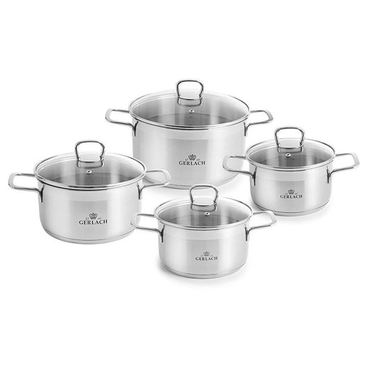 Gerlach BRAVA Stainless Steel Pot Set With Lids 8 pcs