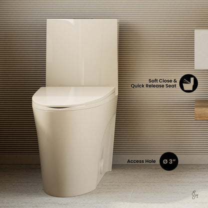 Swiss Madison St. Tropez One Piece Elongated Toilet Dual Vortex Flush 1.1/1.6 gpf in Bisque