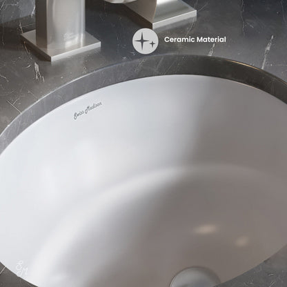 Swiss Madison Monaco 16" Ceramic Undermount Bathroom Sink in Glossy White