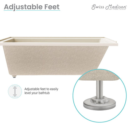 Swiss Madison Voltaire 60" x 30" Left-Hand Drain Alcove Bathtub in Bisque