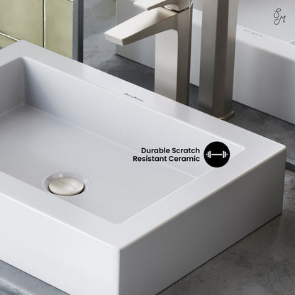 Swiss Madison Voltaire Ceramic Rectangle Vessel Sink