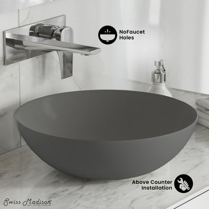 Swiss Madison Classe 16 Color Ceramic Sink in Matte Grey