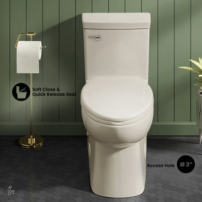 Swiss Madison Classe One Piece Toilet with Front Flush Handle 1.28 gpf in Bisque