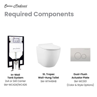 Swiss Madison St. Tropez Wall-Hung Toilet Bowl Only in Matte Black