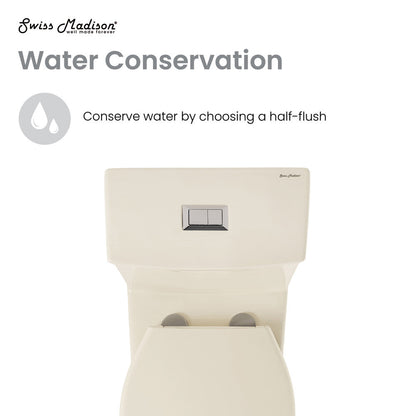 Swiss Madison Classe One-Piece 12" Rough-in 1.1/1.6 GPF Dual Top Flush Elongated Toilet in Glossy Bisque