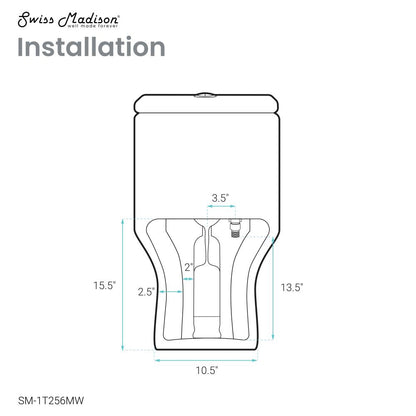Swiss Madison Carre One Piece Square Toilet Dual Flush 1.1/1.6 gpf in Matte White