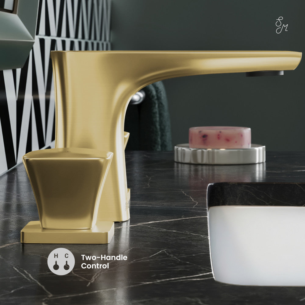 Swiss Madison Monaco 8 in. Widespread, 2-Handle, Bathroom Faucet in Brushed Gold