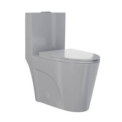 Swiss Madison St. Tropez One-Piece Elongated Toilet Vortex™ Dual-Flush 1.1/1.6 gpf in Glossy Grey