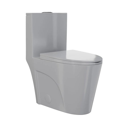 Swiss Madison St. Tropez One-Piece Elongated Toilet Vortex™ Dual-Flush 1.1/1.6 gpf in Glossy Grey