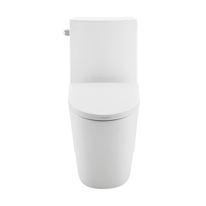 Swiss Madison St. Tropez Two-Piece 12" Rough-in 1.28 GPF Left Flush Toilet in Glossy White