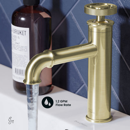 Swiss Madison Avallon Single Hole, Single-Handle Wheel, Bathroom Faucet in Brushed Gold
