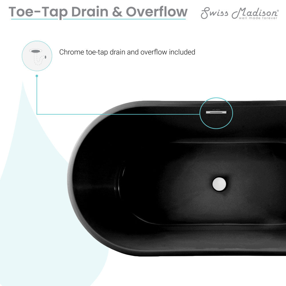 Swiss Madison Claire 60" Freestanding Bathtub in Matte Black