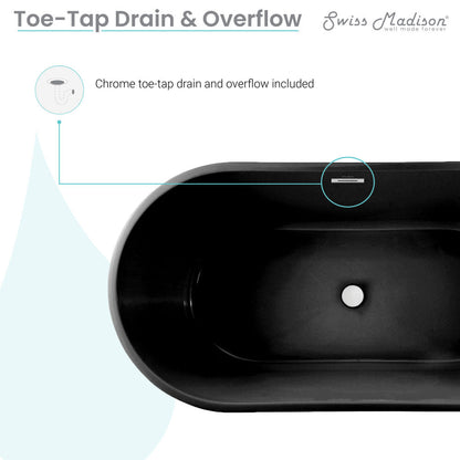 Swiss Madison Claire 60" Freestanding Bathtub in Matte Black