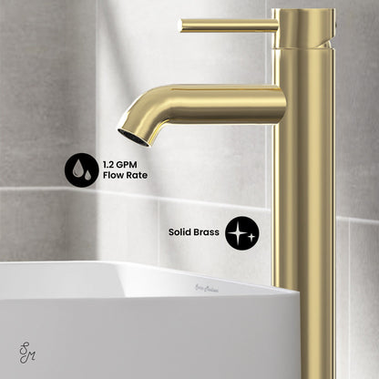 Swiss Madison Ivy Single Hole, Single-Handle, High Arc Bathroom Faucet in Brushed Gold