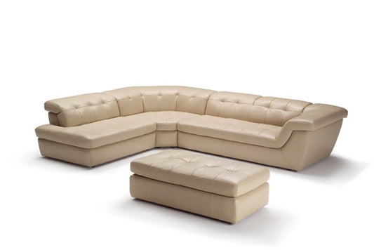 J&M Furniture 397 Italian Leather Sectional Beige Color In Left Hand Facing