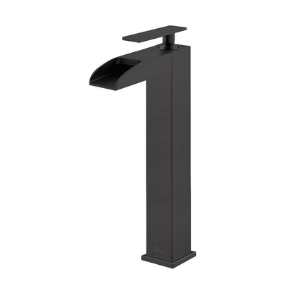 Swiss Madison Concorde Single Hole, Single-Handle, High Arc Waterfall, Bathroom Faucet in Matte Black