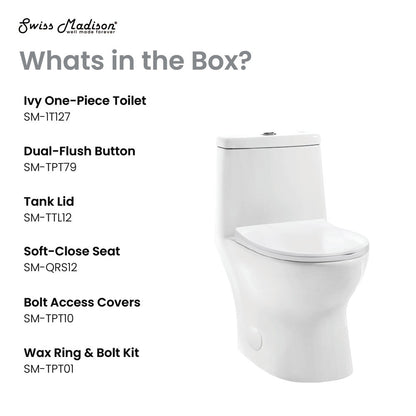 Swiss Madison Ivy One-Piece Toilet, 10" Rough-in 1.1/1.6 gpf