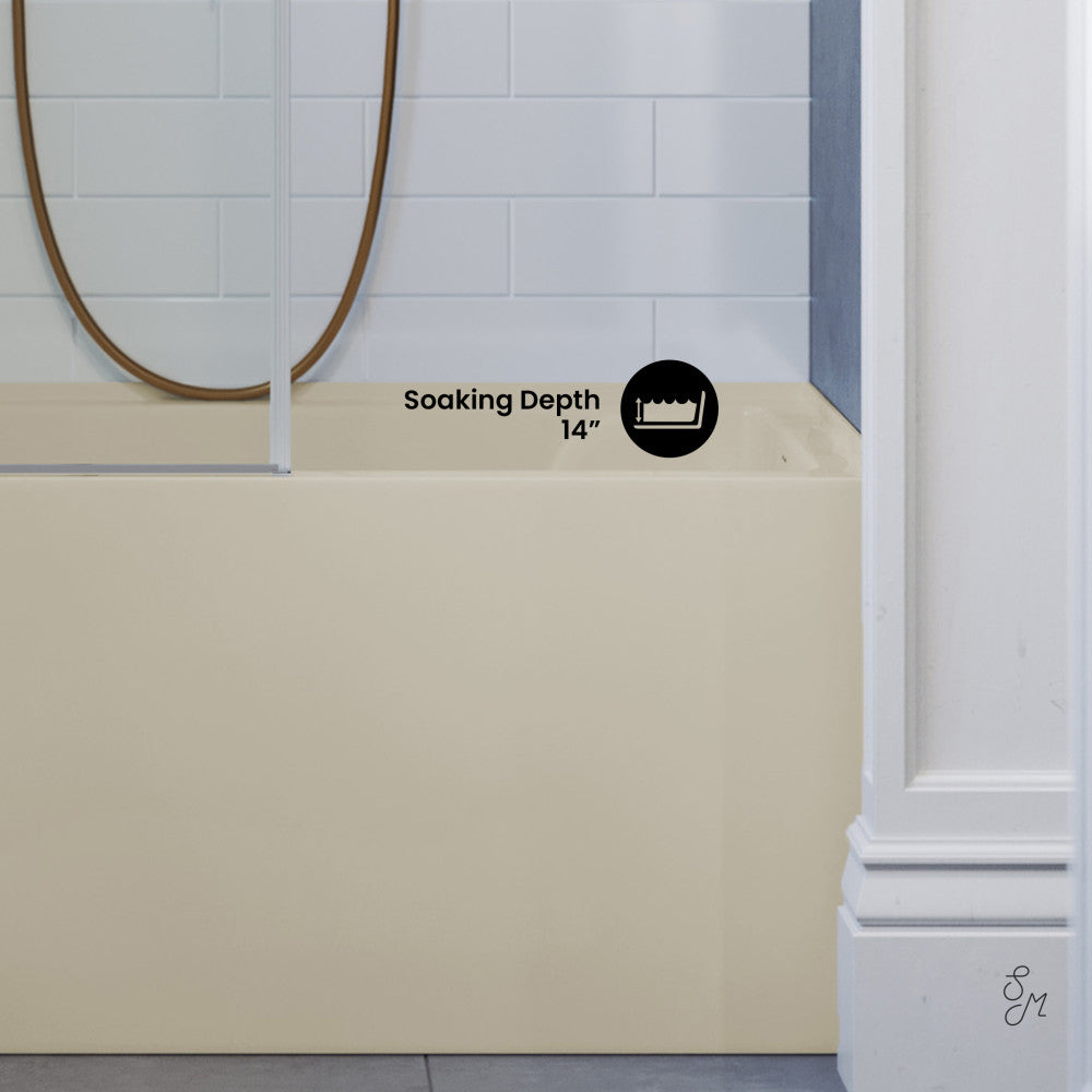 Swiss Madison Voltaire 48" x 32" Right-Hand Drain Alcove Bathtub with Apron in Bisque