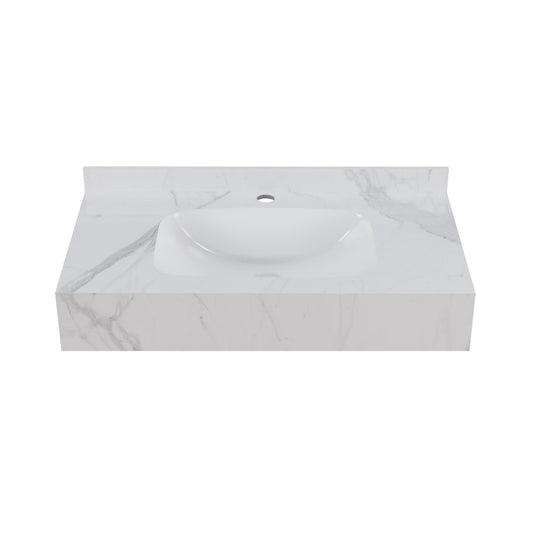 Swiss Madison Avancer 36'' Wall Mount Sink In White Marble