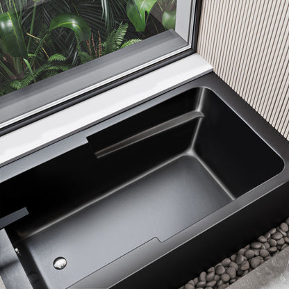 Swiss Madison Voltaire 54" x 30" Left-Hand Drain Alcove Bathtub with Apron in Matte Black