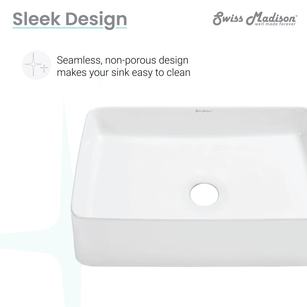 Swiss Madison Concorde 19 Rectangle Ceramic Vessel Sink