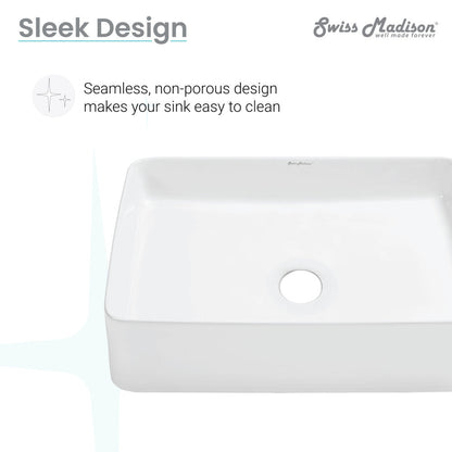 Swiss Madison Concorde 19 Rectangle Ceramic Vessel Sink
