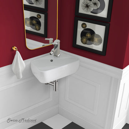 Swiss Madison Plaisir 18 x 11 Ceramic Wall Hung Sink with Right Side Faucet Mount
