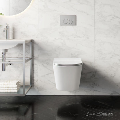 Swiss Madison Swiss Madison Well Made Forever SM-WK465-01C - Calice Wall-Hung Round Toilet Bundle, Glossy White