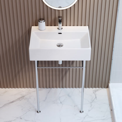 Swiss Madison Swiss Madison Well Made Forever SM-SK711-10C - Claire 24 Ceramic Console Sink Bundle