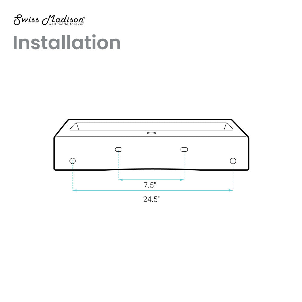 Swiss Madison Voltaire 32" Rectangle Wall-Mounted Sink in Matte Black