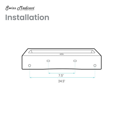 Swiss Madison Voltaire 32" Rectangle Wall-Mounted Sink in Matte Black