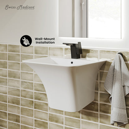 Swiss Madison Carre 21" Wall-Mount Bathroom Sink