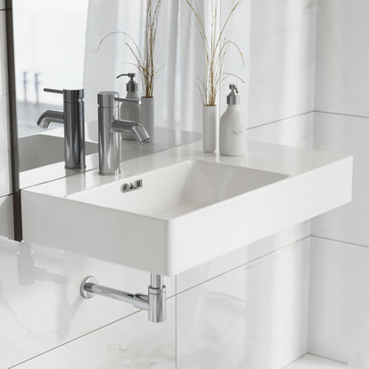 Swiss Madison St. Tropez 30" Rectangle Wall-Mounted Sink with Left Side Faucet Mount