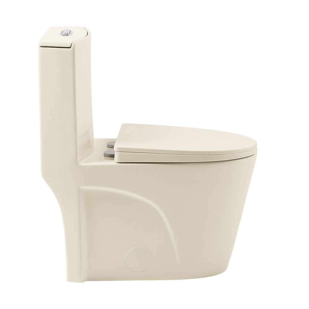 Swiss Madison St. Tropez One Piece Elongated Toilet Dual Vortex Flush 1.1/1.6 gpf in Bisque