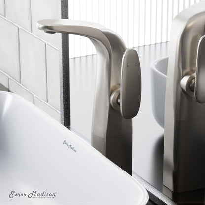 Swiss Madison Chateau Single Hole, Single-Handle, High Arc Bathroom Faucet in Brushed Nickel