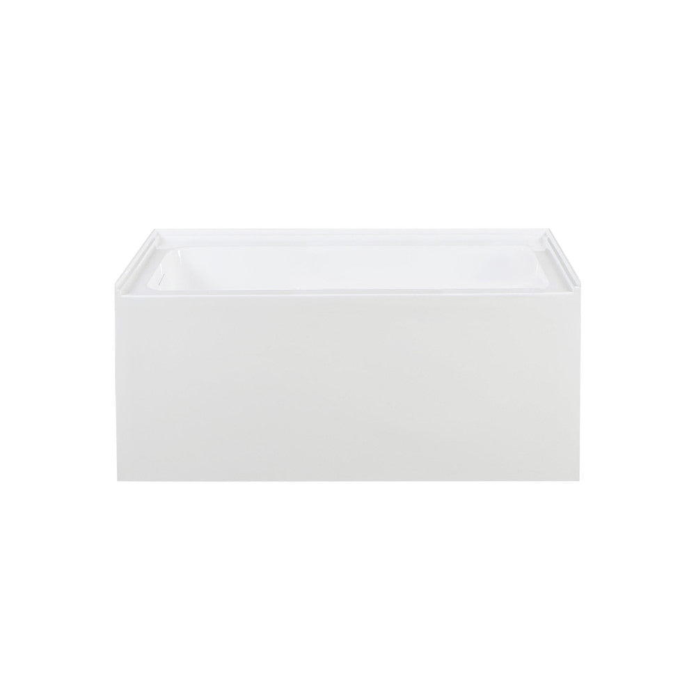 Swiss Madison Voltaire 48 x 32 Skirted Left Drain Soaking Apron Bathtub in Glossy White with Integrated Overflow, Drain Included