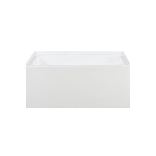 Swiss Madison Voltaire 48 x 32 Skirted Left Drain Soaking Apron Bathtub in Glossy White with Integrated Overflow, Drain Included