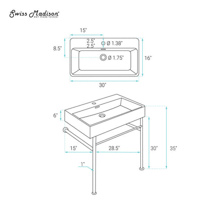 Swiss Madison Claire 30 Console Sink