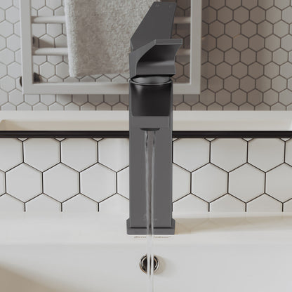 Swiss Madison Voltaire Single Hole, Single-Handle, Bathroom Faucet in Gunmetal Grey