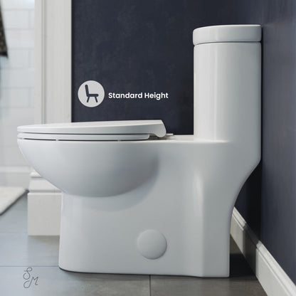 Swiss Madison Sublime One-Piece Elongated Left Side Flush Handle Toilet 1.28 gpf
