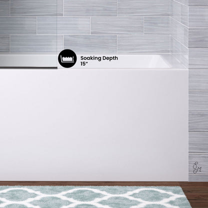 Swiss Madison Voltaire 54 x 30 Skirted Left Drain Soaking Alcove Bathtub in Glossy White
