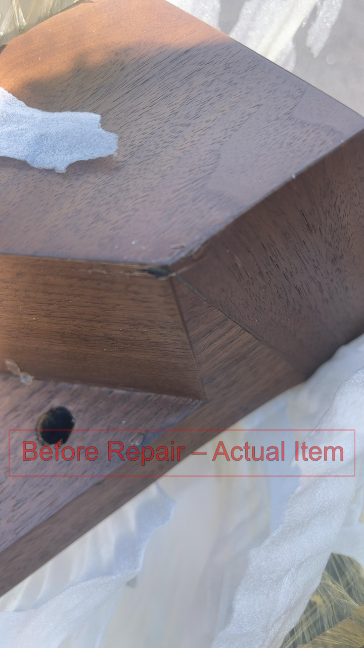 Tabselect Extendable Glass Dining Table With Wooden Legs – Professionally Repaired Open-Box