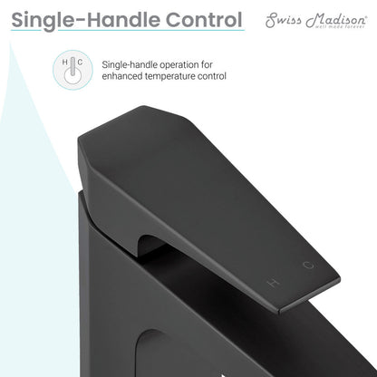 Swiss Madison Voltaire Single Hole, Single-Handle, Bathroom Faucet in Matte Black