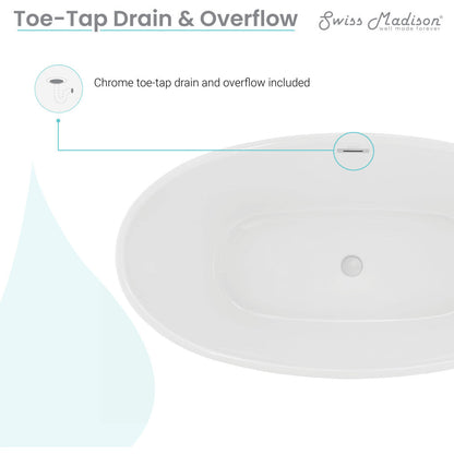 Swiss Madison Manoir 60" Freestanding Bathtub