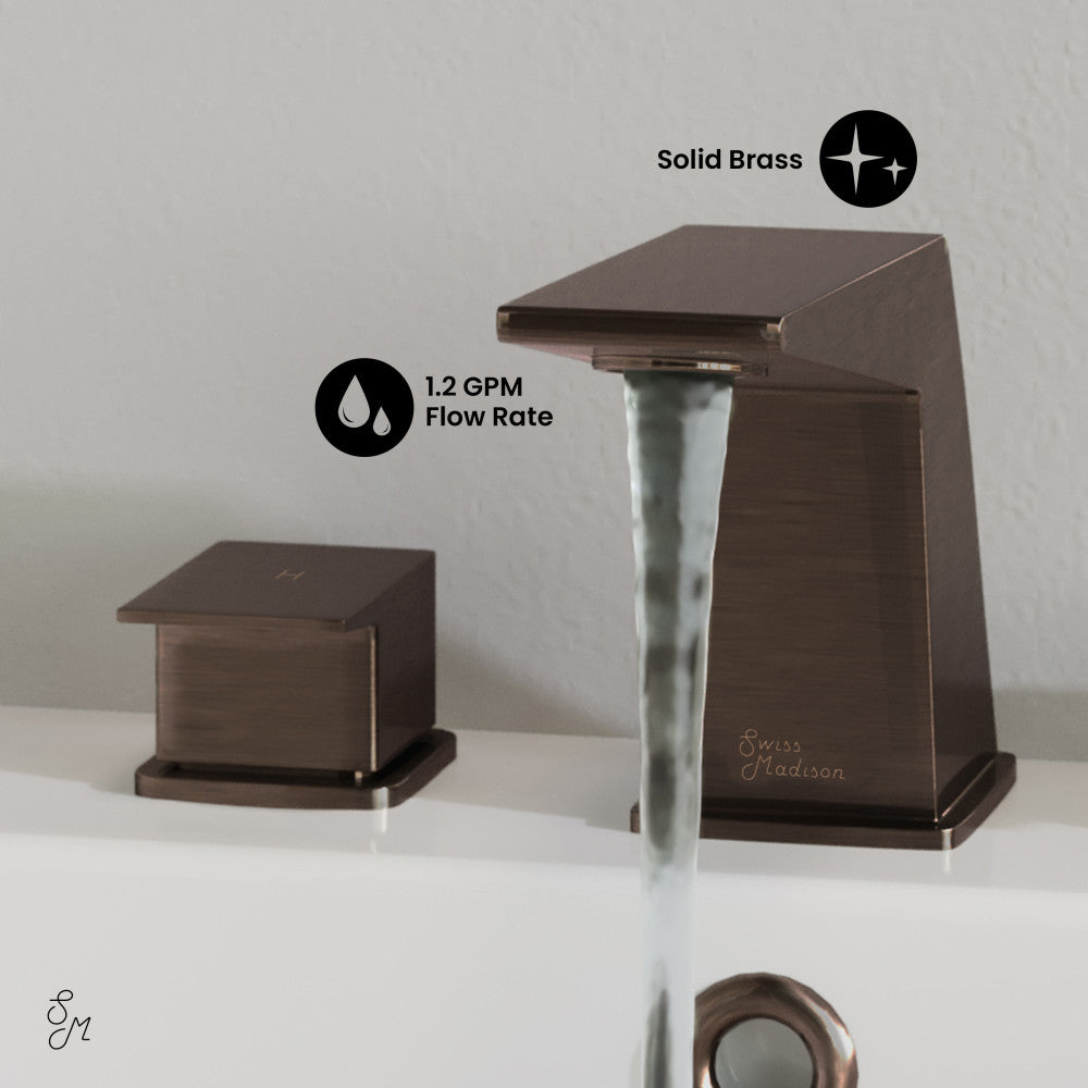 Swiss Madison Carre 8 in. Widespread, 2-Handle, Bathroom Faucet in Oil Rubbed Bronze